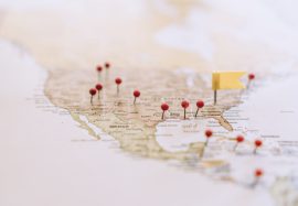 United States travel destinations on map pinned